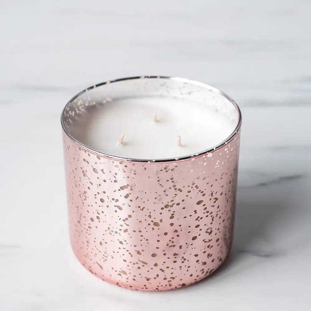 Pink Mercury Glass 3-wick Soy Candle