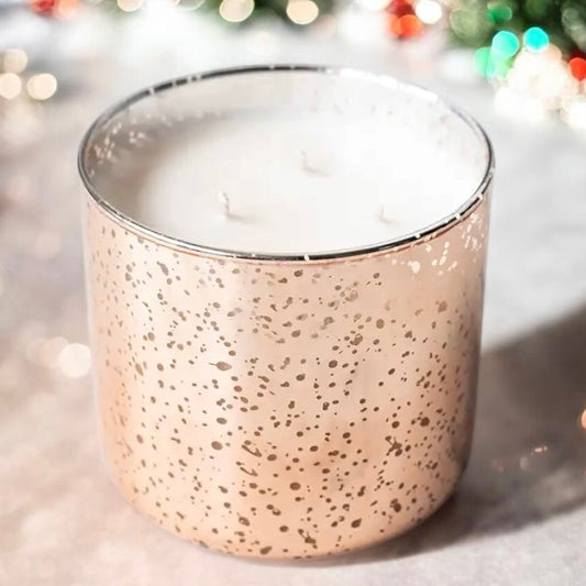 Copper Mercury Glass 3-wick Soy Candle - Christmas Tree Lane